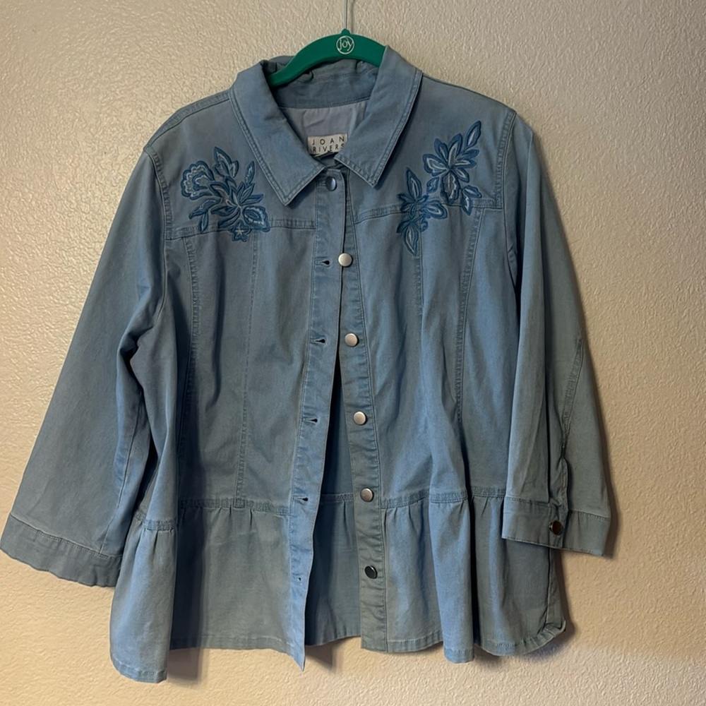 Joan Rivers 3/4 Sleeve Embroidered Jacket